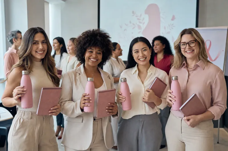 Kits Outubro Rosa em uso